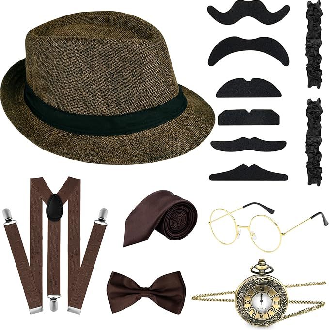 Men'S Accessories In The 1920S - Erkekler 1920'ler Gatsby Kostüm Aksesuar Seti
